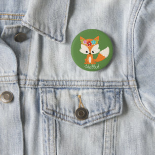 Chapa Redonda De 5 Cm Curte Little Woodland Fox