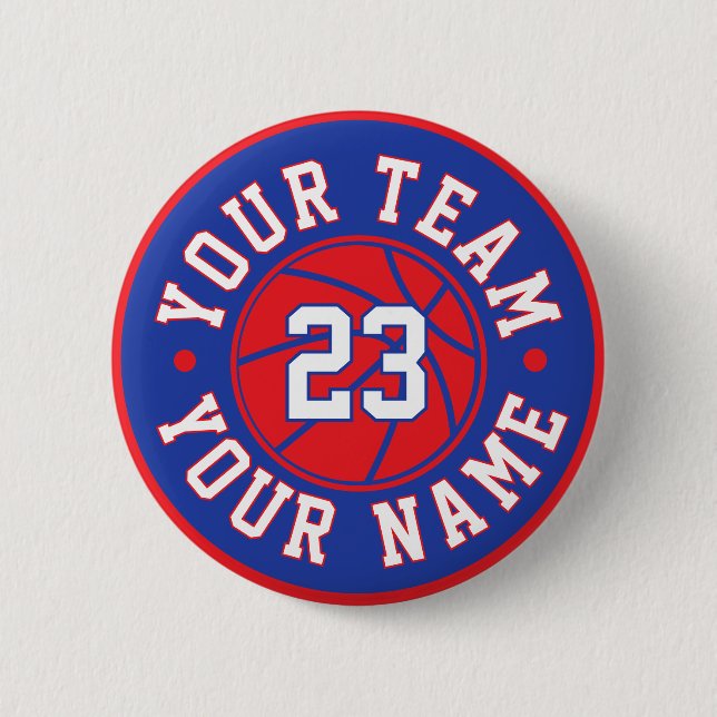 Chapa Redonda De 5 Cm Custom Basketball Player Button (Anverso)