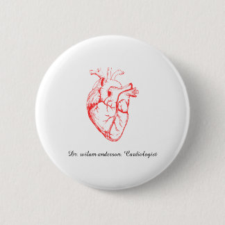 Chapa Redonda De 5 Cm Custom Cardiologist Heart Anatomy Art