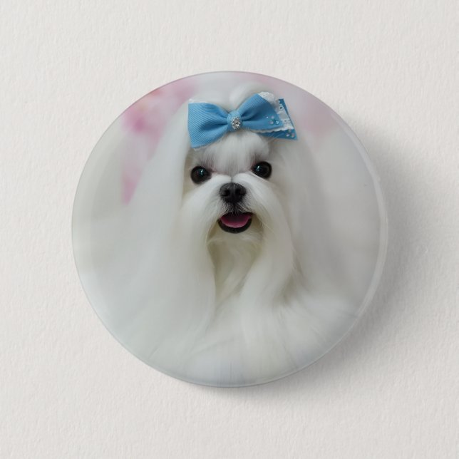 Chapa Redonda De 5 Cm Custom Dog Photo | Personalized Pet Button Pin  (Anverso)
