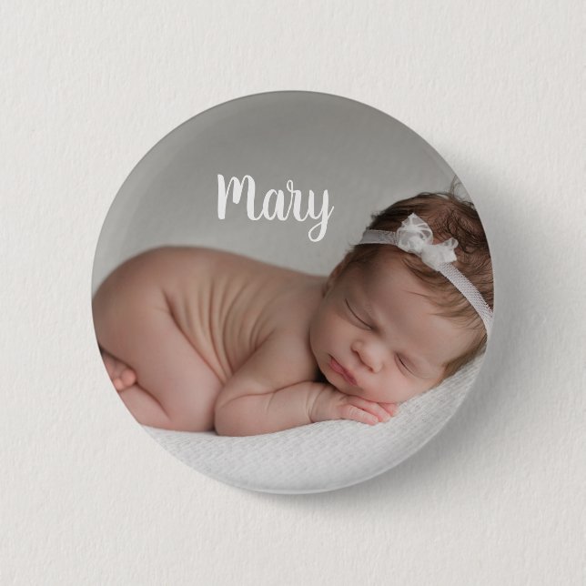 Chapa Redonda De 5 Cm Custom photo and nombre button personalized (Anverso)