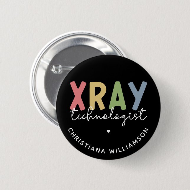Chapa Redonda De 5 Cm Custom Xray Technologist X-ray Tech Gifts (Anverso y reverso)