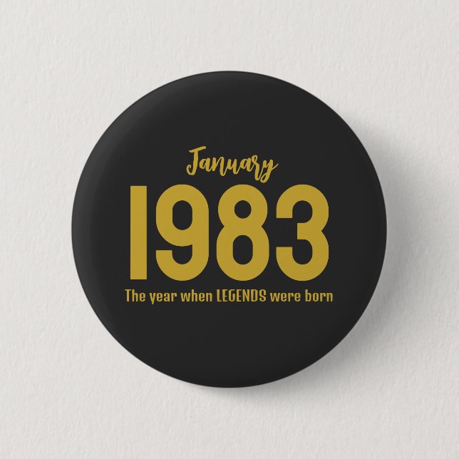 Chapa Redonda De 5 Cm Customizable month year text legend gift (Anverso)