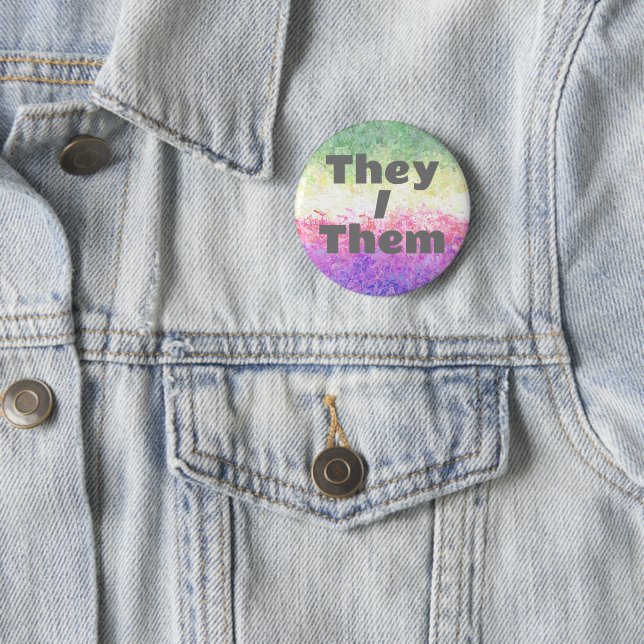 Chapa Redonda De 5 Cm Customizable Pronoun Genderdoe Pride Flag      (In situ)