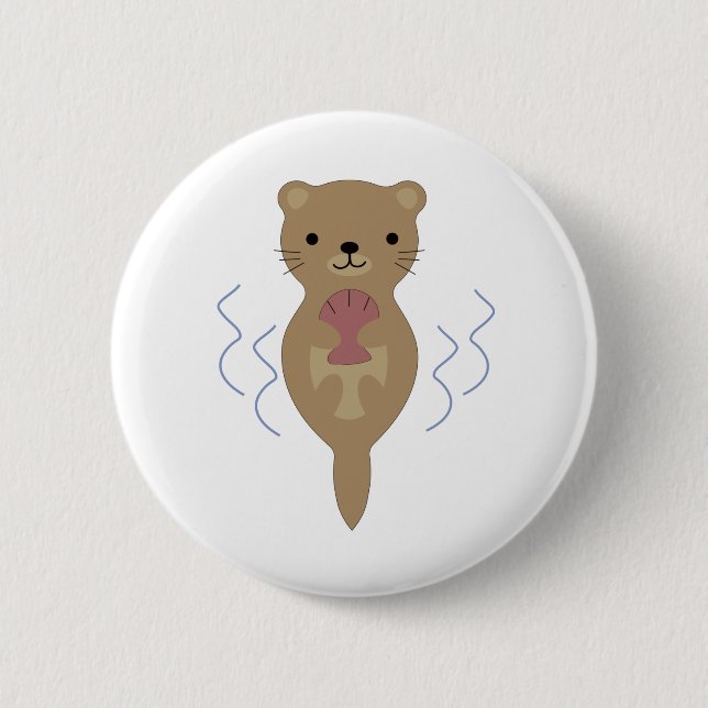 Chapa Redonda De 5 Cm Cuta Otter (Anverso)