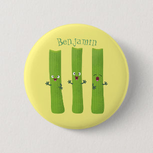 Chapa Redonda De 5 Cm Cute apio palitos trio verduras personalizados