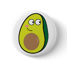 Cute Avocado Pinback Button - Fun Kawaii Fruit Pin