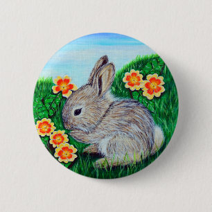 Chapa Redonda De 5 Cm Cute Baby Rabbit Pinting