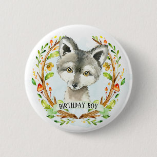 Chapa Redonda De 5 Cm Cute Baby Wolf