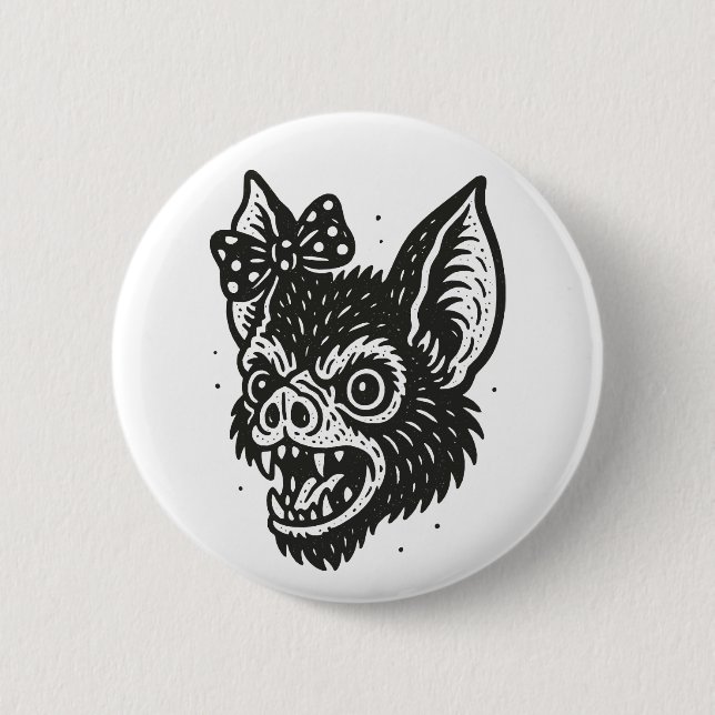 Chapa Redonda De 5 Cm Cute Bat (Anverso)