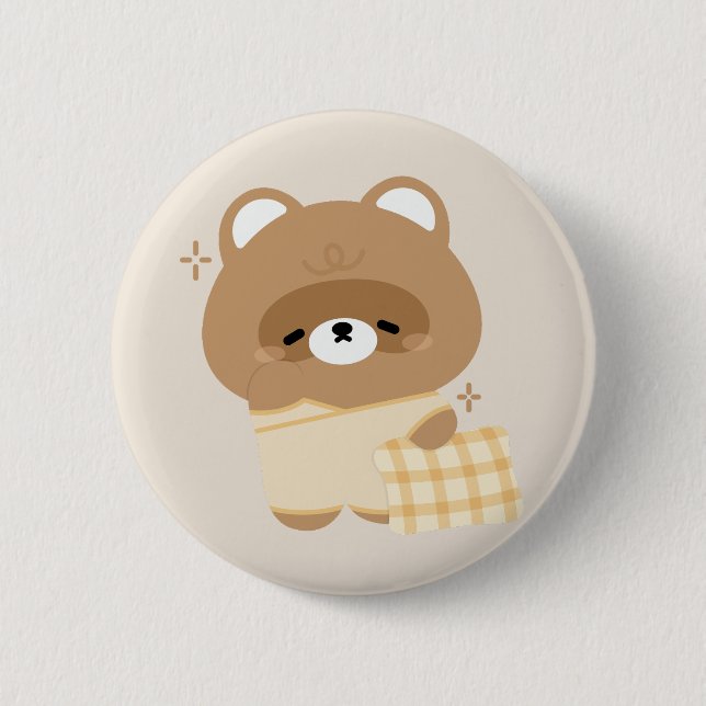 Chapa Redonda De 5 Cm Cute Beaver (Anverso)