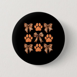 Chapa Redonda De 5 Cm Cute Bow Coquette Perro Paw Impresión Estética Per