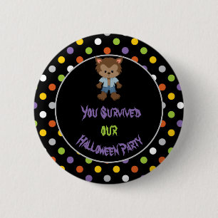 Chapa Redonda De 5 Cm Cute Boy Werewolf Halloween Party