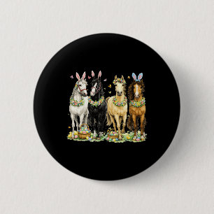 Chapa Redonda De 5 Cm Cute caballo de Pascua orejas de conejo huevos pri