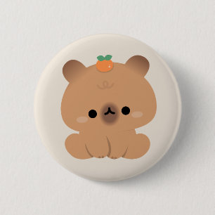 Chapa Redonda De 5 Cm Cute Capybara