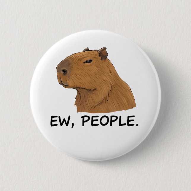 Chapa Redonda De 5 Cm Cute Capybara Ironic Anti Social Mood Funny Quote (Anverso)