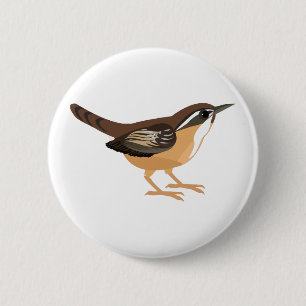 Chapa Redonda De 5 Cm Cute Carolina Wren