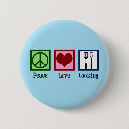 Chapa Redonda De 5 Cm Cute Chef Peace Love Utensiers de cocina