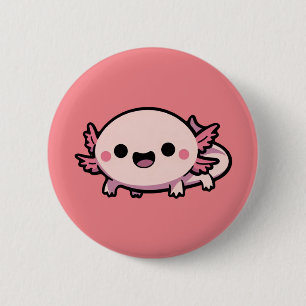 Chapa Redonda De 5 Cm Cute Chibi Axolotl
