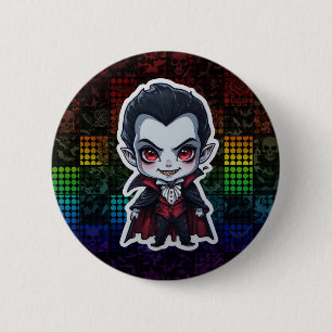 Chapa Redonda De 5 Cm Cute Chibi Vampire Halloween Pegatina de personaje