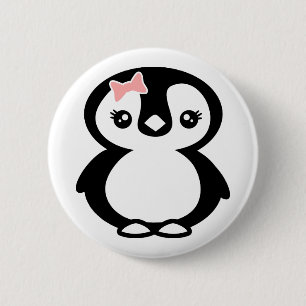 Chapa Redonda De 5 Cm Cute Chica Penguin