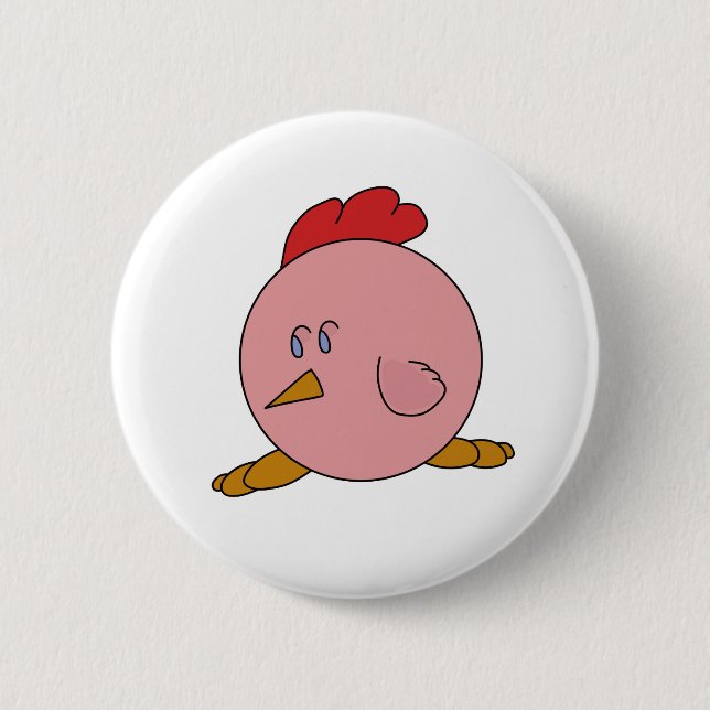 Chapa Redonda De 5 Cm Cute Chubby Chicken (Anverso)