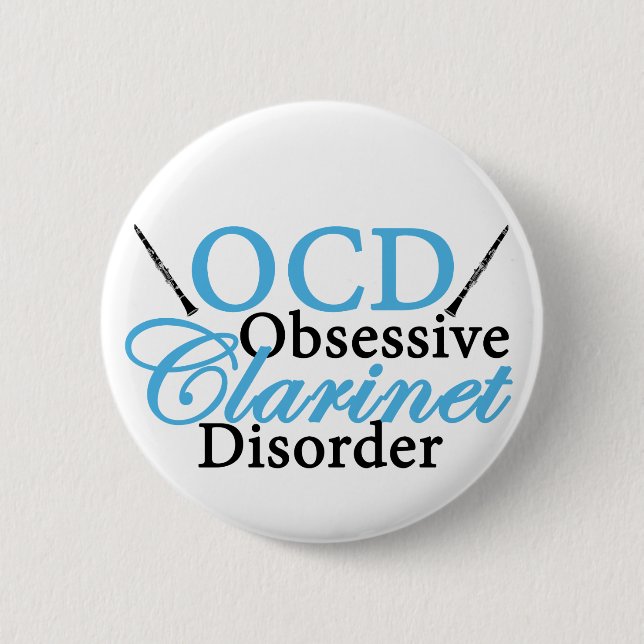 Chapa Redonda De 5 Cm Cute Clarinet (Anverso)