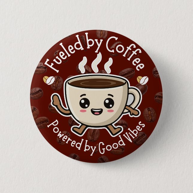 Chapa Redonda De 5 Cm Cute Coffee Vibes Design (Anverso)