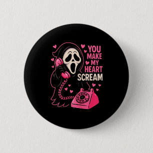 Chapa Redonda De 5 Cm Cute Creepy Horror Haz que mi corazón grite San Va