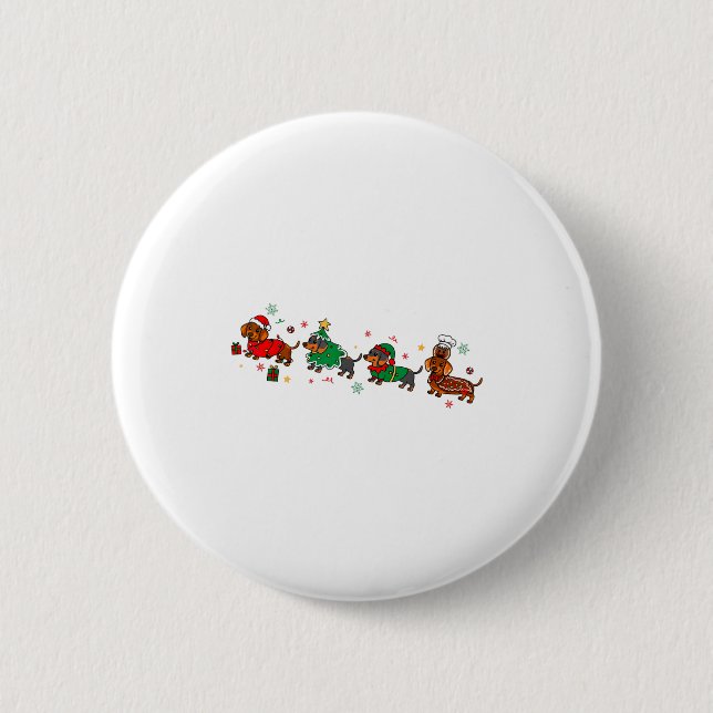 Chapa Redonda De 5 Cm Cute Dachshund Christmas Parade Christmas  (Anverso)