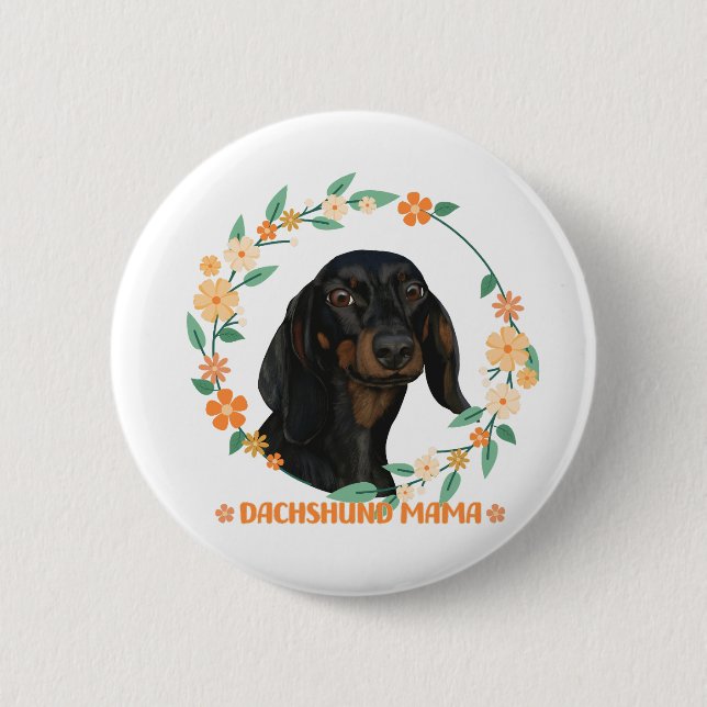 Chapa Redonda De 5 Cm Cute Dachshund - Dachshund Mama (Anverso)