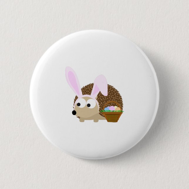 Chapa Redonda De 5 Cm Cute Easter Hedgehog (Anverso)