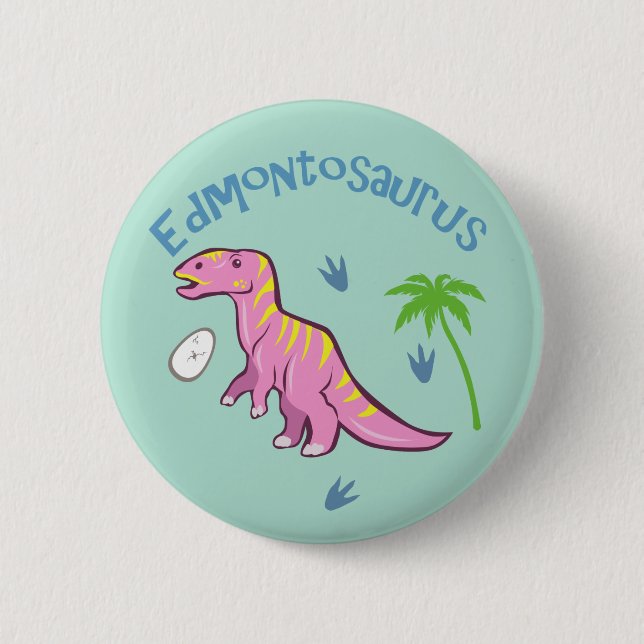 Chapa Redonda De 5 Cm Cute Edmontosaurus (Anverso)