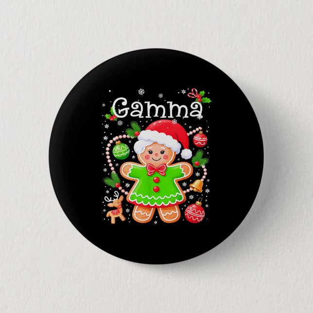 Chapa Redonda De 5 Cm Cute Gamma Gingerbread Family Matching Christmas C (Anverso)