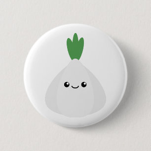 Chapa Redonda De 5 Cm Cute Garlic