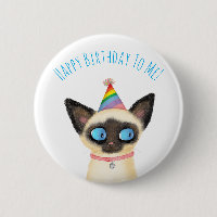 Cute gatito siamés feliz cumpleaños para mí.