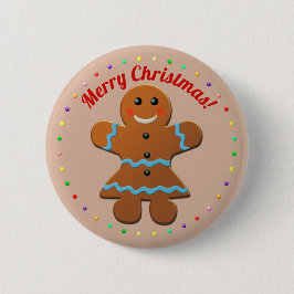 Chapa Redonda De 5 Cm Cute Gingerbread Woman