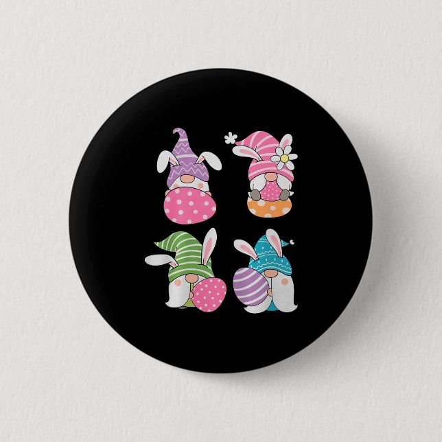Chapa Redonda De 5 Cm Cute Gnomes Premium Tri-blend  (Anverso)