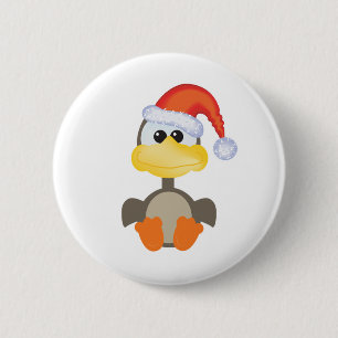 Chapa Redonda De 5 Cm Cute Goofkins ganso de Navidad santa