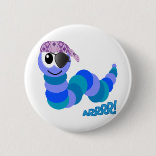 Chapa Redonda De 5 Cm Cute Goofkins pirata caterpillar