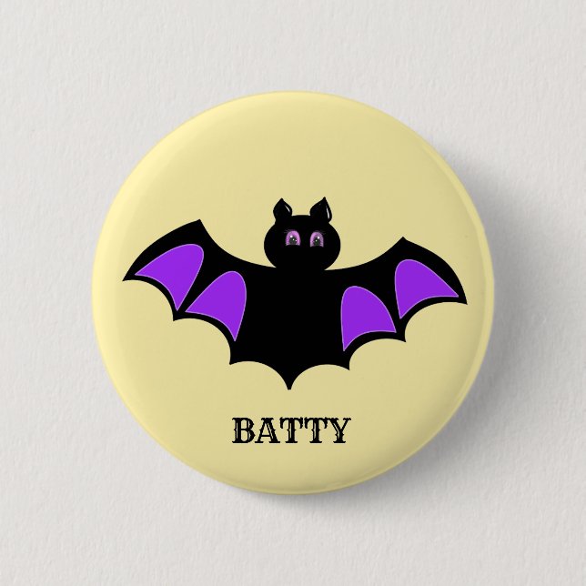 Chapa Redonda De 5 Cm Cute Halloween Batty Bat (Anverso)