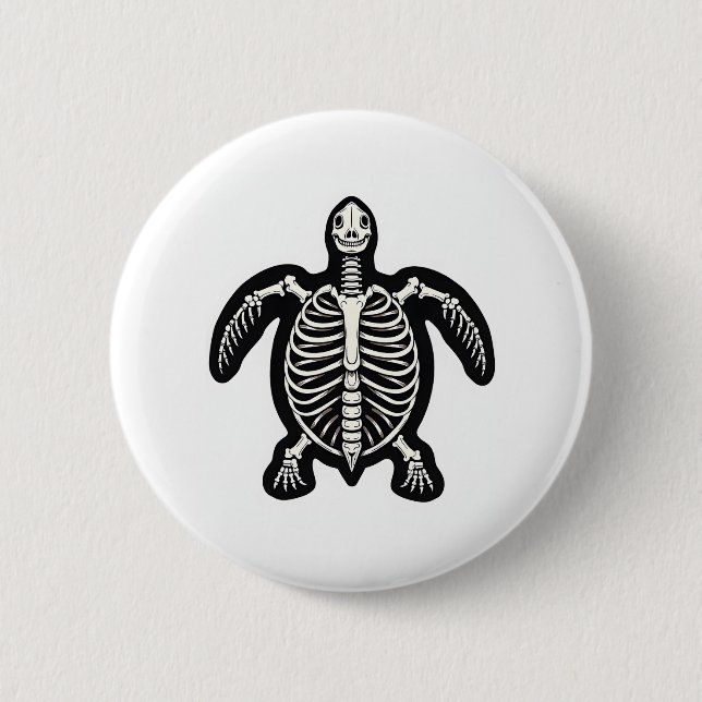 Chapa Redonda De 5 Cm Cute Halloween Turtle Skeleton Tortoise Fossiers A (Anverso)