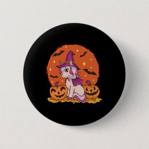 Chapa Redonda De 5 Cm Cute Halloween Unicorn Halloween Otoño