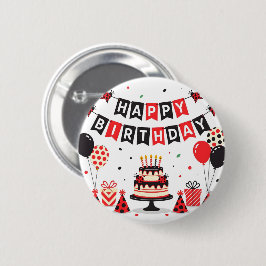 Chapa Redonda De 5 Cm Cute Happy Birthday ladybug theme