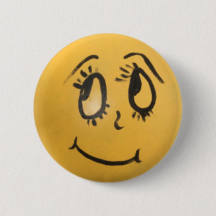 Chapa Redonda De 5 Cm Cute Happy Face