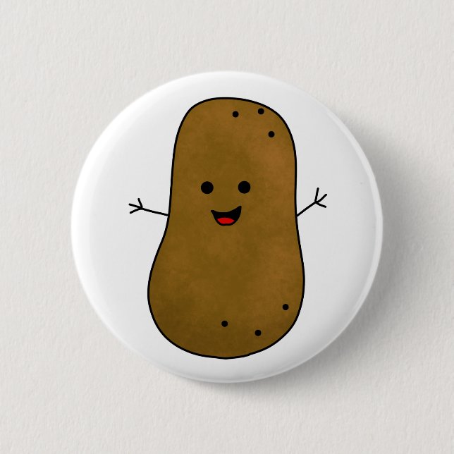 Chapa Redonda De 5 Cm Cute Happy Potato (Anverso)