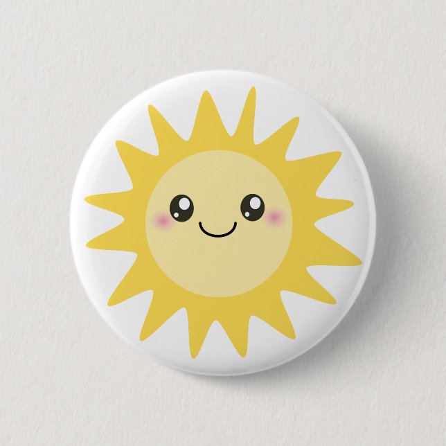 Chapa Redonda De 5 Cm Cute Happy Sun (Anverso)