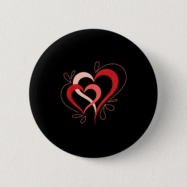 Chapa Redonda De 5 Cm Cute Hearts In Love Couples Valentine Day Pajamas  (Anverso)