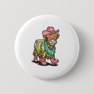 Chapa Redonda De 5 Cm Cute Highland Cow Png, Oeste