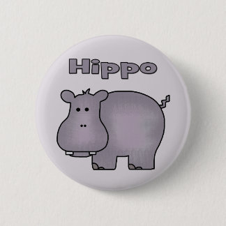 Chapa Redonda De 5 Cm Cute Hippo